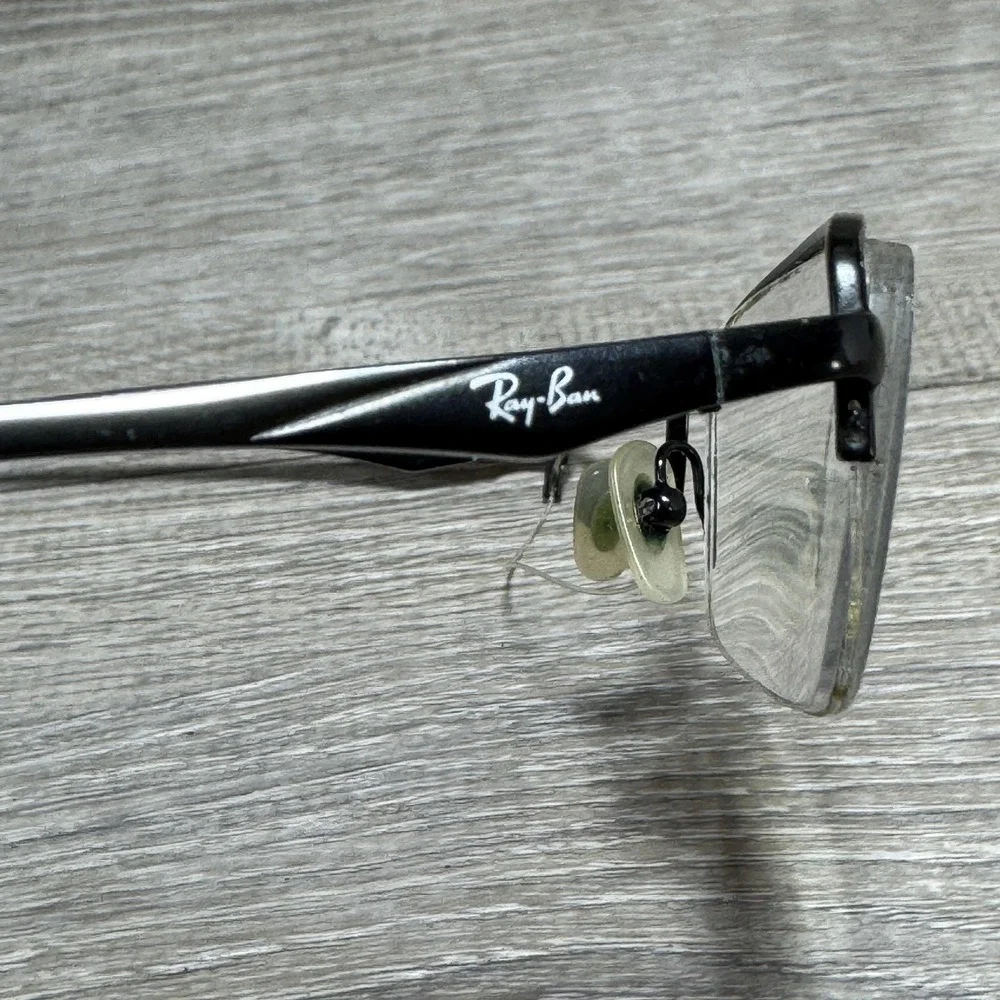Ray-Ban RB6154 2576 Eyeglass Frames 54-17-140 Semi-Rimless Rectangle Black Metal